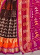 Brown Patola Printed Art Dola Silk Saree